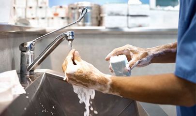Washing hands with soap to maintain hand hygiene