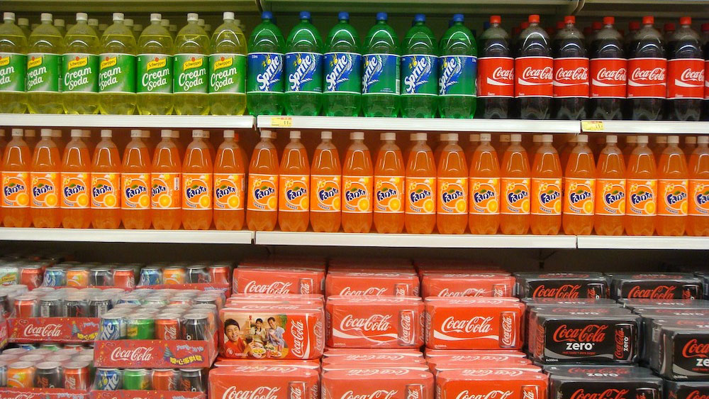 Soft drinks have a surprisingly high amount of sugar.