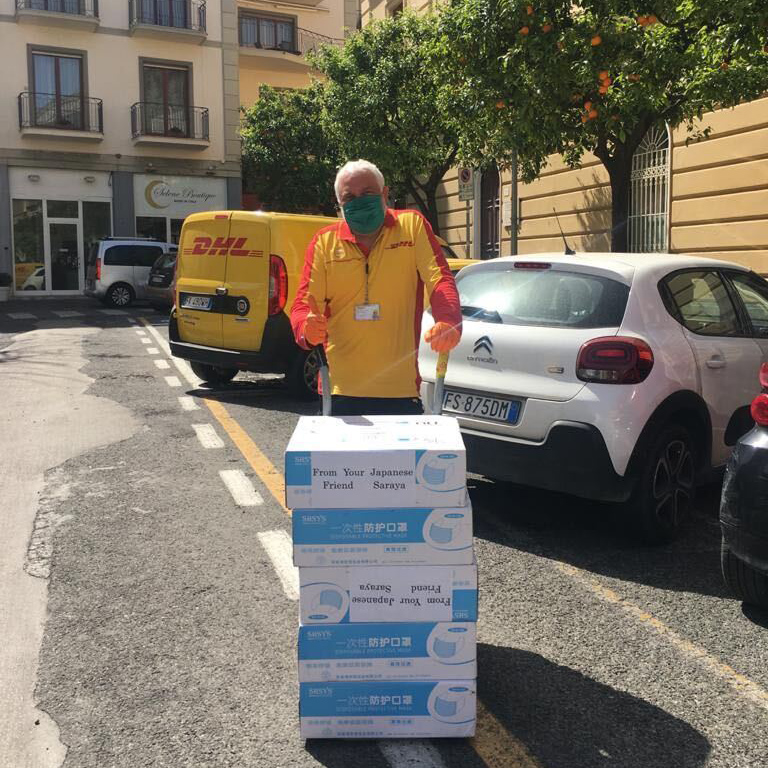 Mask arriving by mail to the Sorrento town hall.